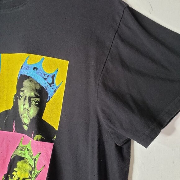 Notorious BIG Graphic Tee XL Black Neon Print Short Sleeve‎ - Picture 2 of 5